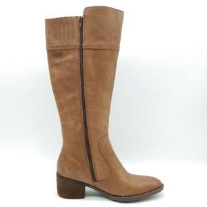 Born Tall Dual Zipper Leather Riding Boot 6.5